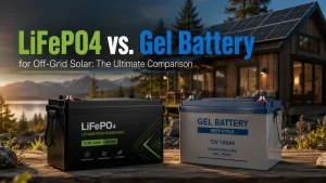 LiFePO4 vs. Gel Battery comparison chart for off-grid solar systems