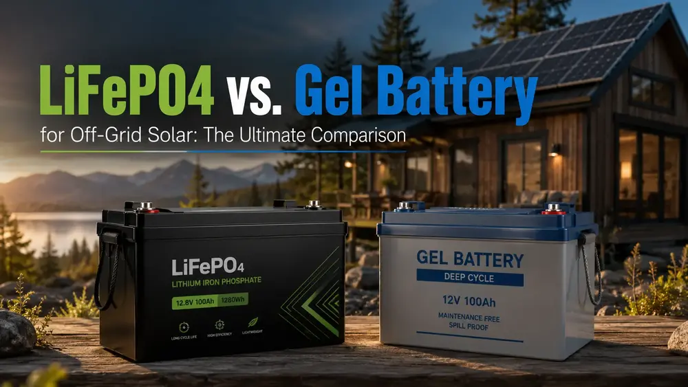 LiFePO4 vs. Gel Battery comparison chart for off-grid solar systems