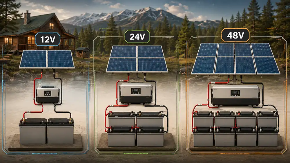 12V vs 24V vs 48V solar system